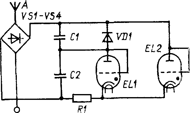 Электрическая схема инди­катора ИН-1